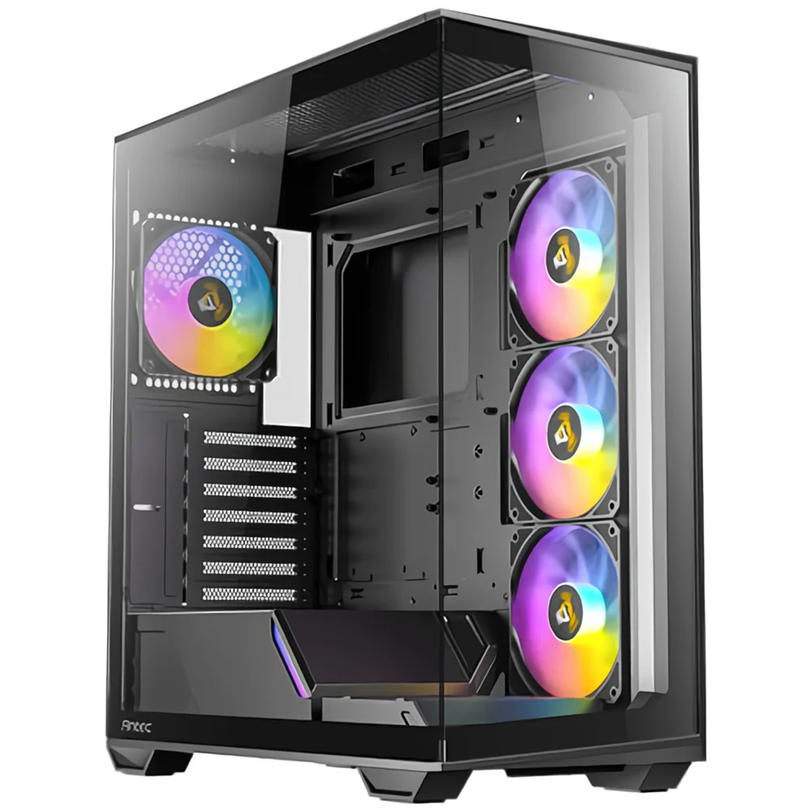 Antec C3 ARGB MidTower Gaming Case Tempered Glass 4x ARGB 120mm Fan Pre-Installed CPU Cooler Support Upto 160mm GPU Support Upto 415mm7x PCI Slot 360mm Radiator Supported Front I/O: 1XUSB 3.0 1X Type C HD Audio