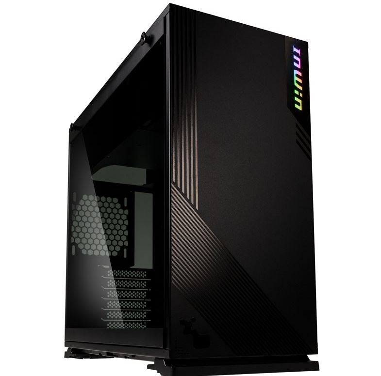 InWin 103 RGB Tempered Glass Mid-Tower ATX Case - Black- 7x Expansion Slots - Supports 2x 3.5