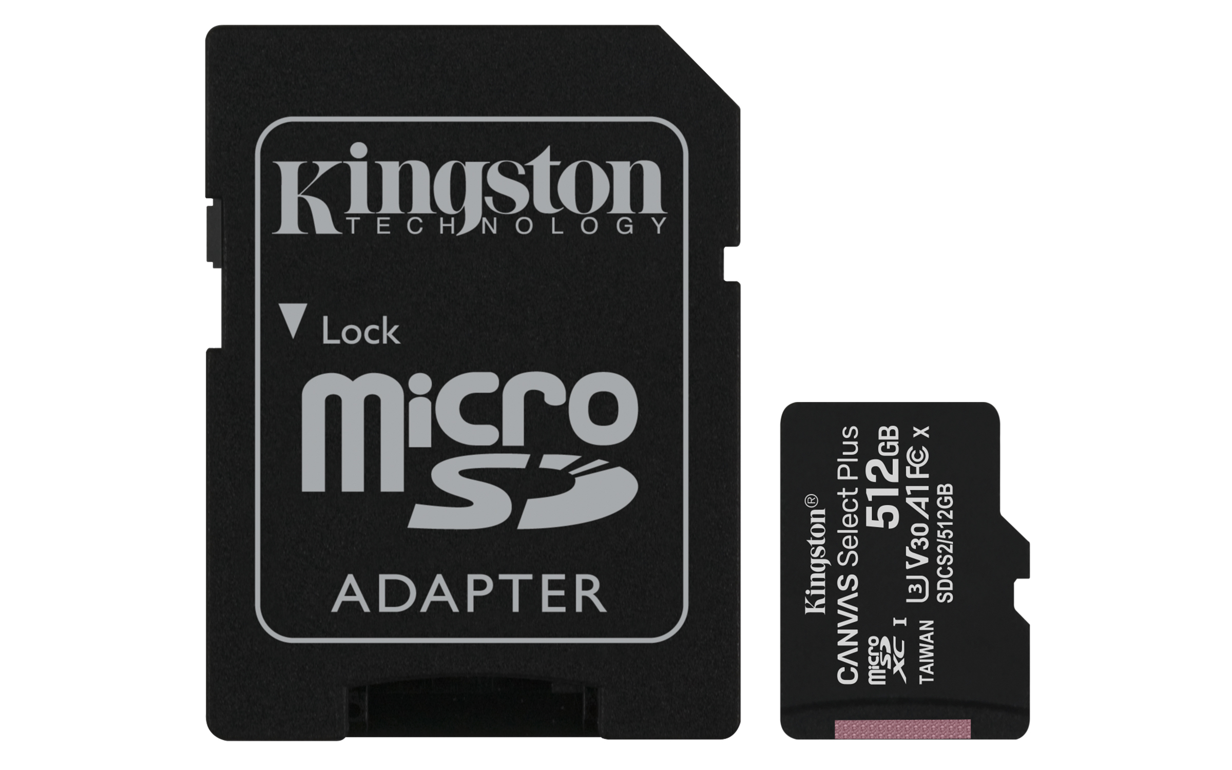 Kingston 512GB microSDXC Canvas Select Plus CL10 UHS-I Card + SD Adapter, up to 100MB/s read, and   