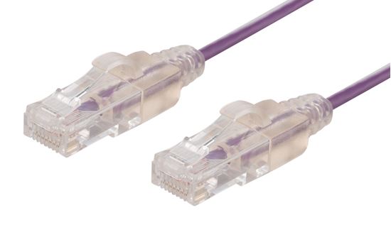 DYNAMIX 1m Cat6A 10G Purple         Slimline Component Level UTP Patch Lead (30AWG) with RJ45 Unshielded 50