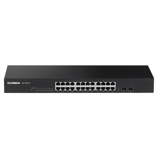 EDIMAX 24 Port Gigabit Rack-Mount   Unmanaged Switch + 2 SFP Ports. High-Speed Networking and Jumbo Frames. Designed for Medium /Large Network Environments. Includes Brackets.