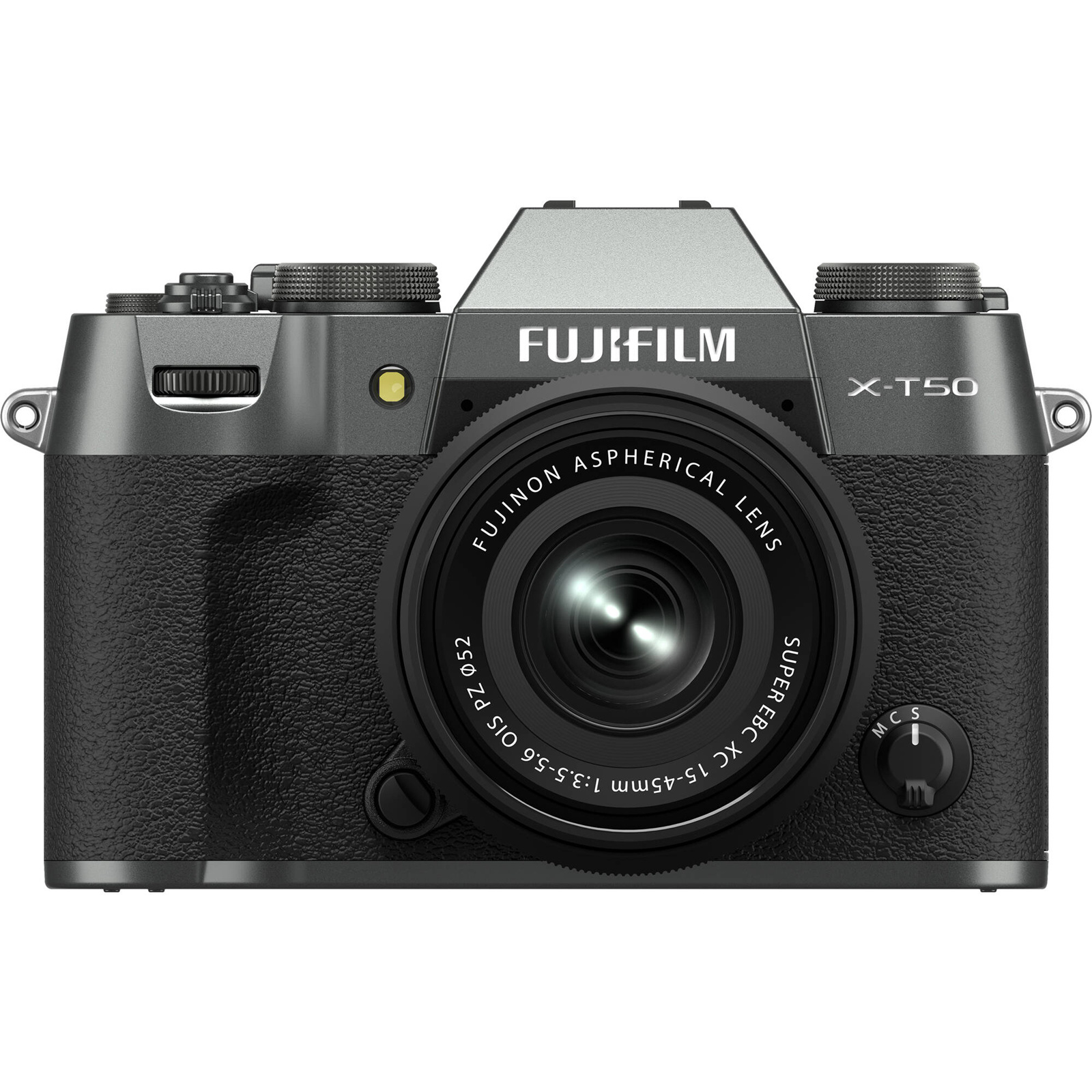FujiFilm X-T50 Mirrorless Camera with 15-45mm f/3.5-5.6 Lens - Charcoal Silver 40.2MP APS-C X-Trans CMOS 5 HR Sensor - 7-Stop In-Body Image Stabilization - 20 Film Simulation Modes - 4K 60p - 6.2K 30p 4:2:2 10-Bit Video
