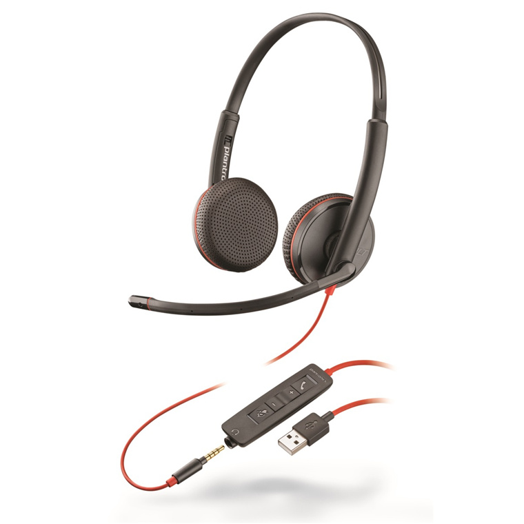 Poly Blackwire C3225 UC Headset Stereo USB-A & 3.5MM Corded Headset -- by PLANTRONICS               