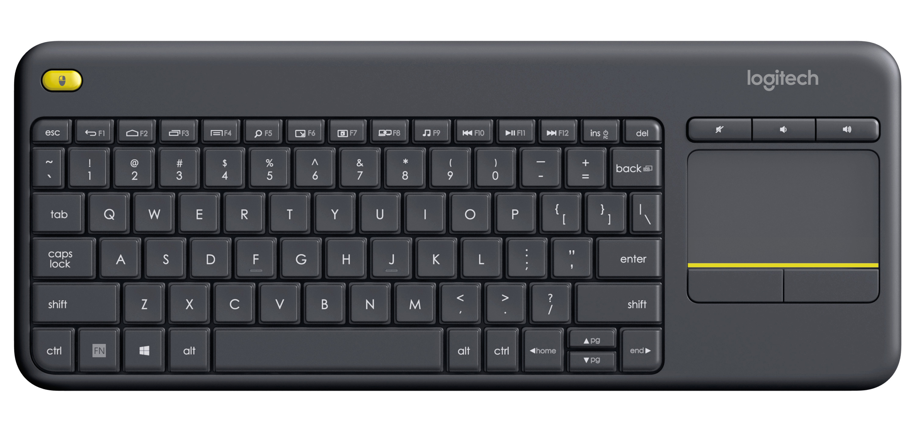 Logitech K400 Plus Wireless Keyboard with Touch Pad Black