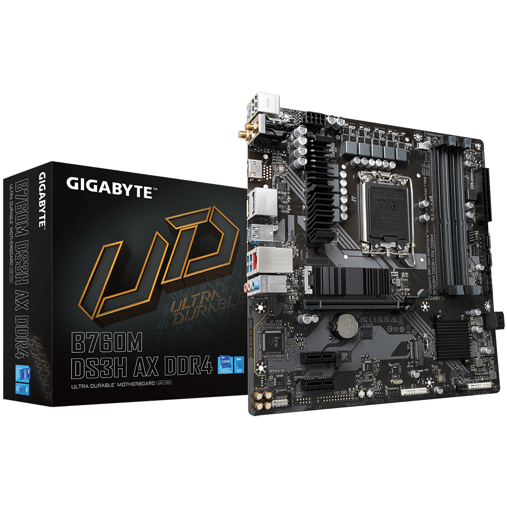 Gigabyte B760M-DS3H AX DDR4 mATX LGA1700 Motherboard