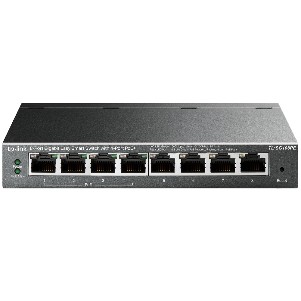 TP-Link SG108PE 8 Port Gigabit Switch Easy Smart 4x PoE Ports