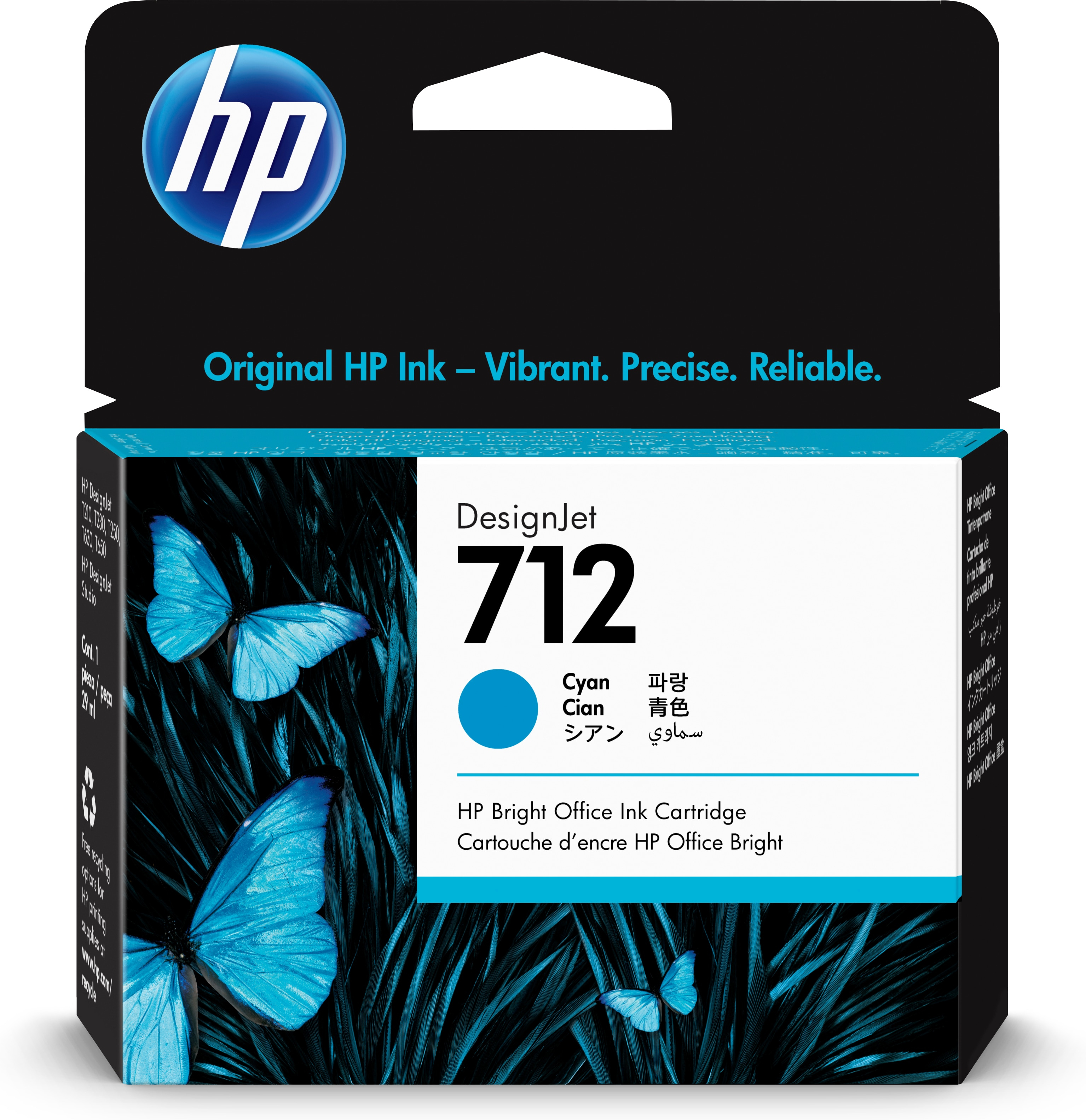 HP #712 29ml  Cyan Cart 3ED67A