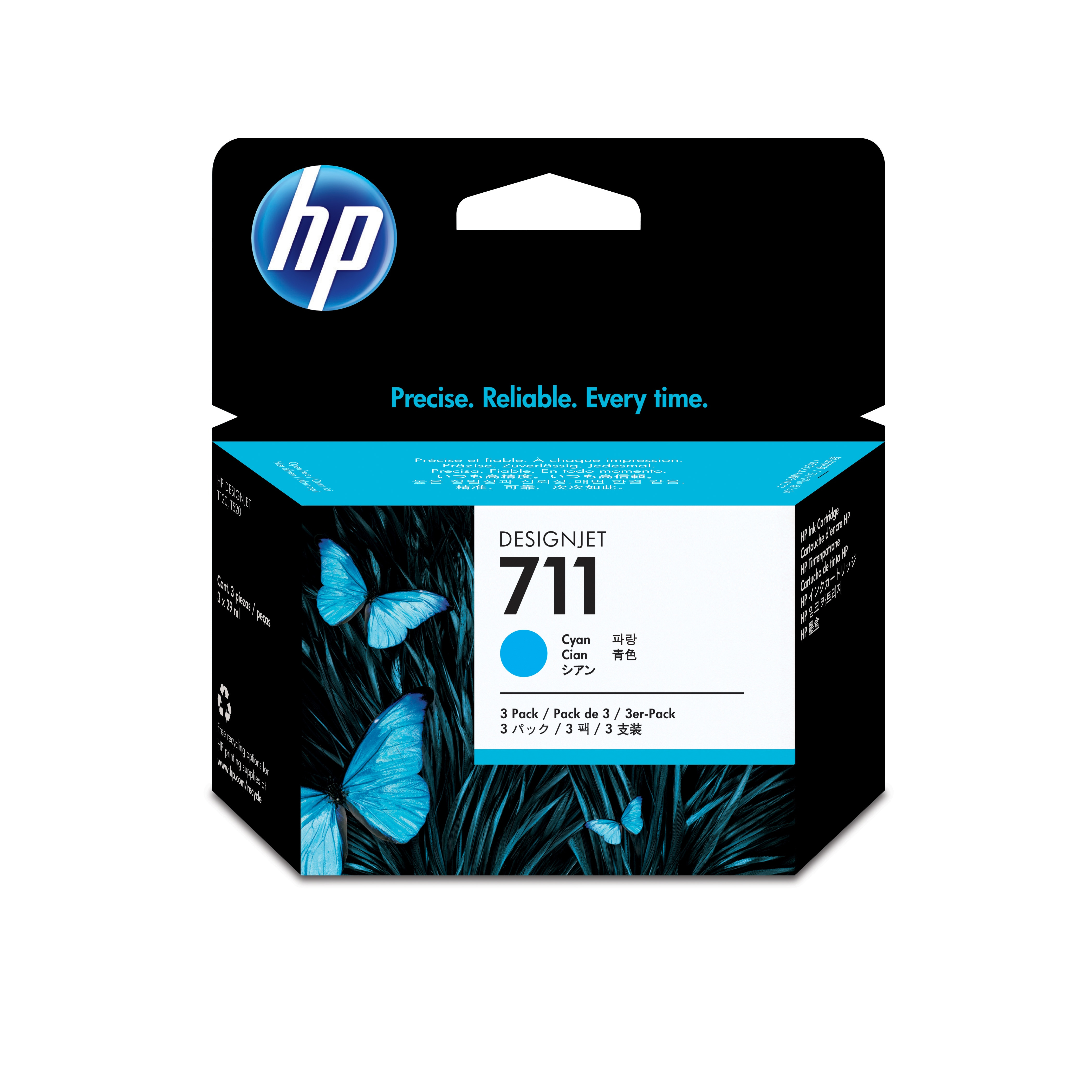 HP #711 29ml Cyan 3pk CZ134A