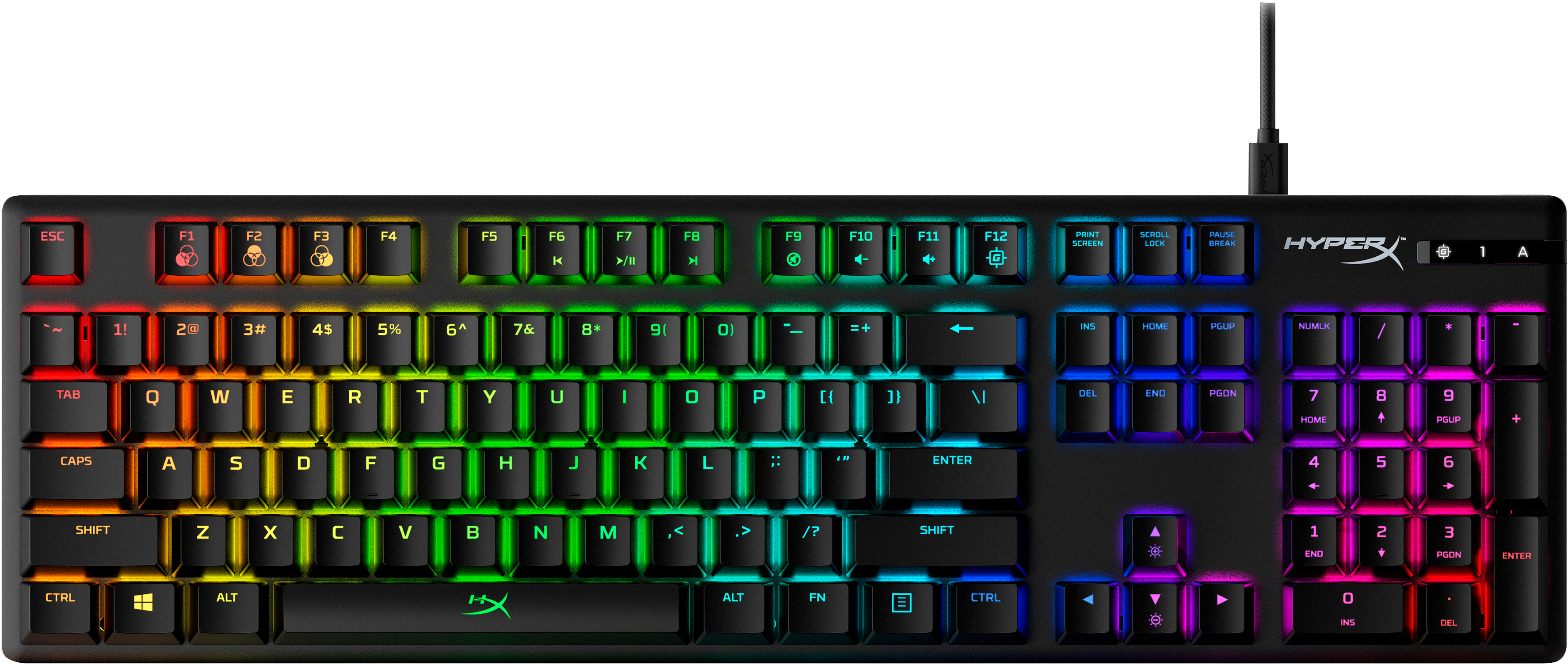 HYPERX ALLOY ORIGINS RGB MECHANICAL GAMING KEYBOARD AQUA SWITCH US LAYOUT