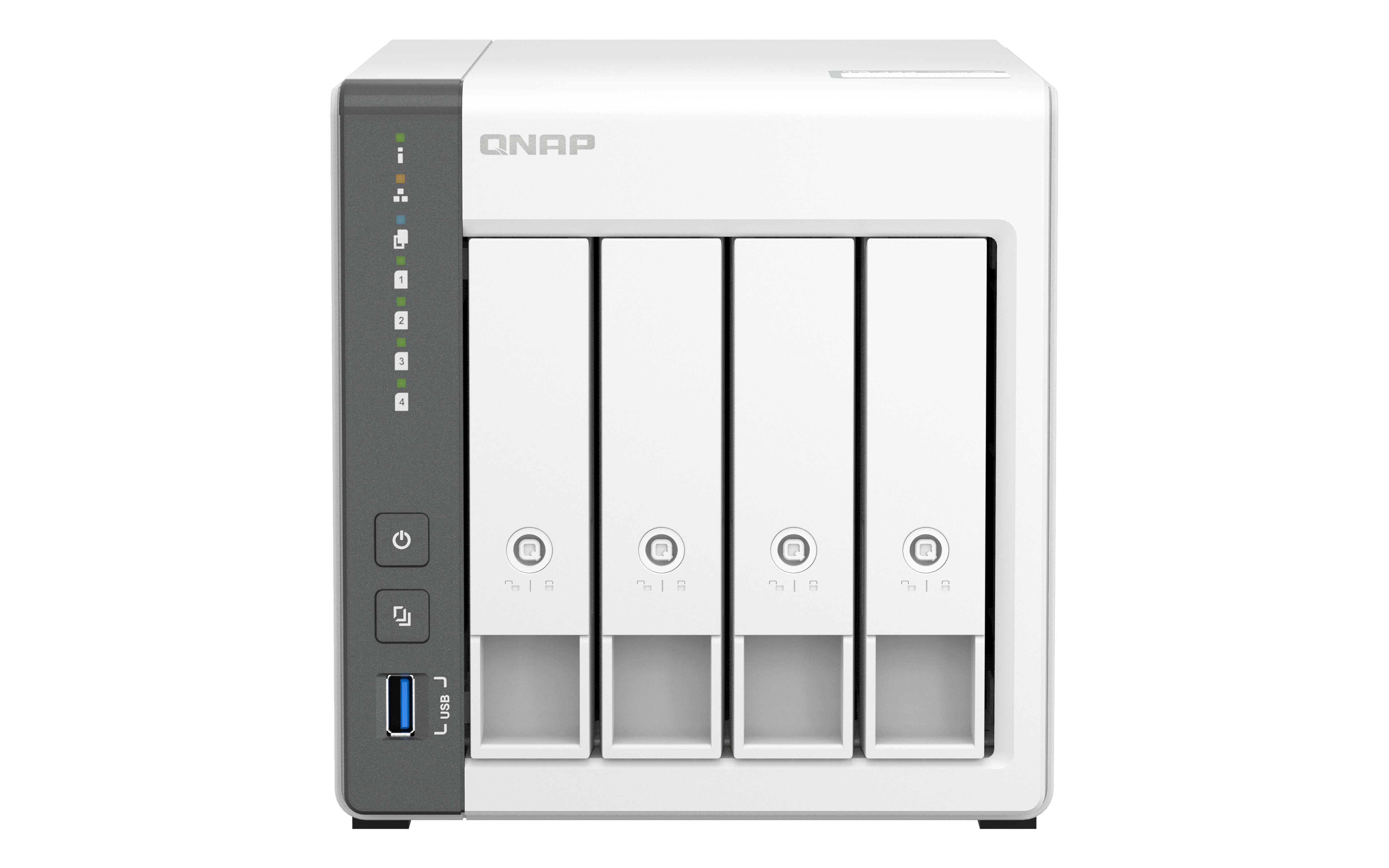 QNAP TS-433-4G Home and Business 4-Bay Desktop NAS Server Quad Core 2.0GHz 4GB Memory Hot-swappable 2x GbE 3x USB3.2 2 Years Warranty Come with 2 Camera License