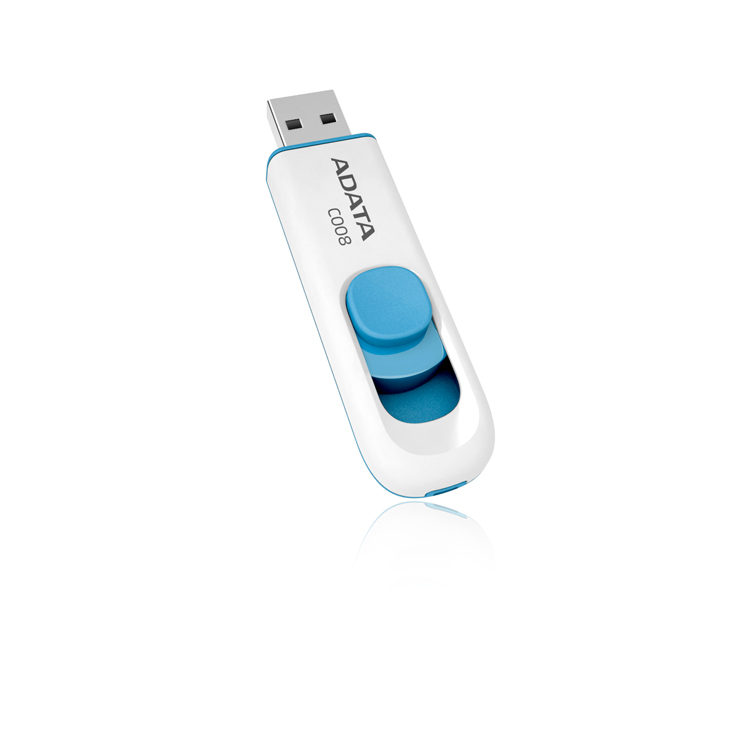 ADATA C008 USB Flash Drive - 16GB - White / Blue USB 2.0