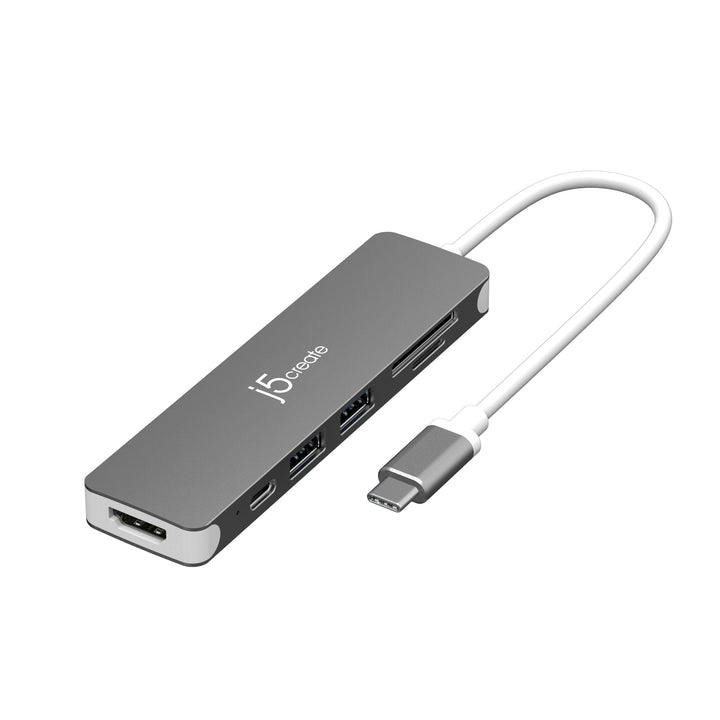 J5create USB-C 100W PD3.0 4K HDMI Mini Hub 1x 4K HDMI 2x USB3.2 1x SD/micro SD Card Reader