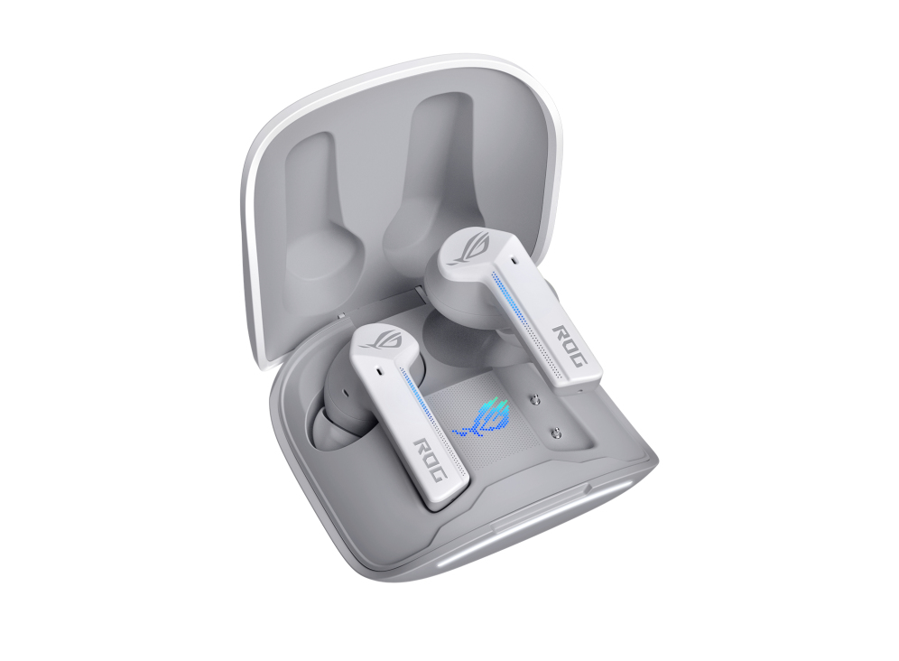 ASUS ROG Cetra True Wireless Noise Cancelling Gaming Earbuds - White Bluetooth 5.0 - 4.5 Hours Battery Life / 17 Hours Total with Charging Case & ANC