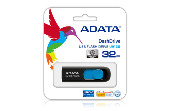 ADATA UV128 USB Flash Drive - 128GB - Black / Blue USB 3.2