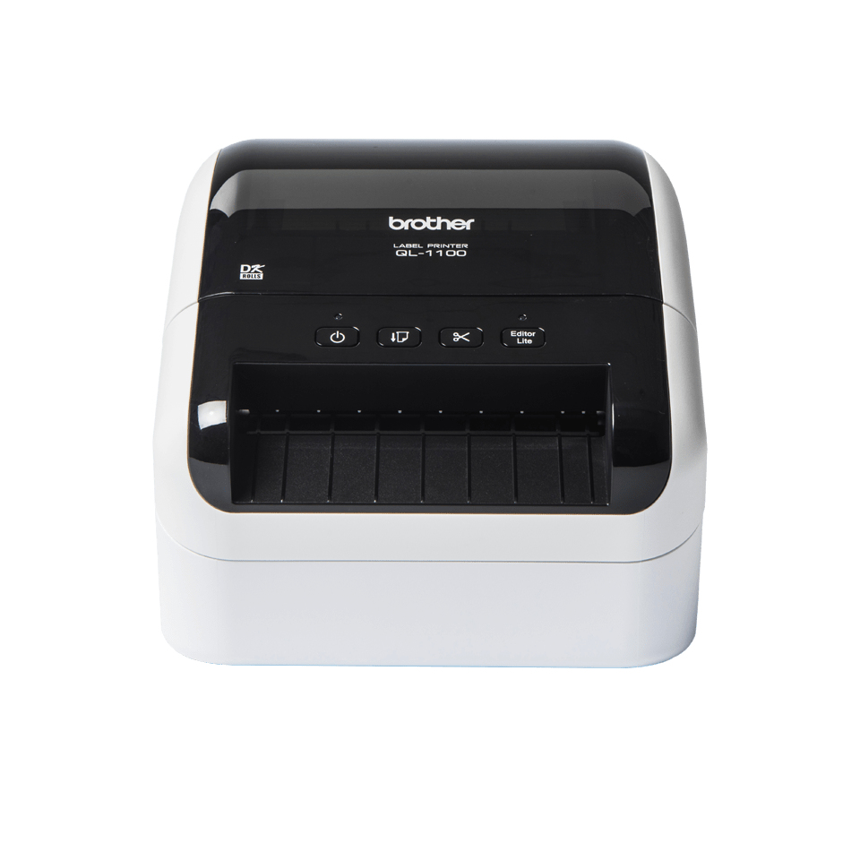 Brother QL-1100 Direct Thermal Monochrome Label Printer Desktop - Label Maker Max label width 103.6mm - Max Print Width 101.6mm - 110mm/s Print Speed - Mono - 300 dpi - USB - Label - Die-cut Label