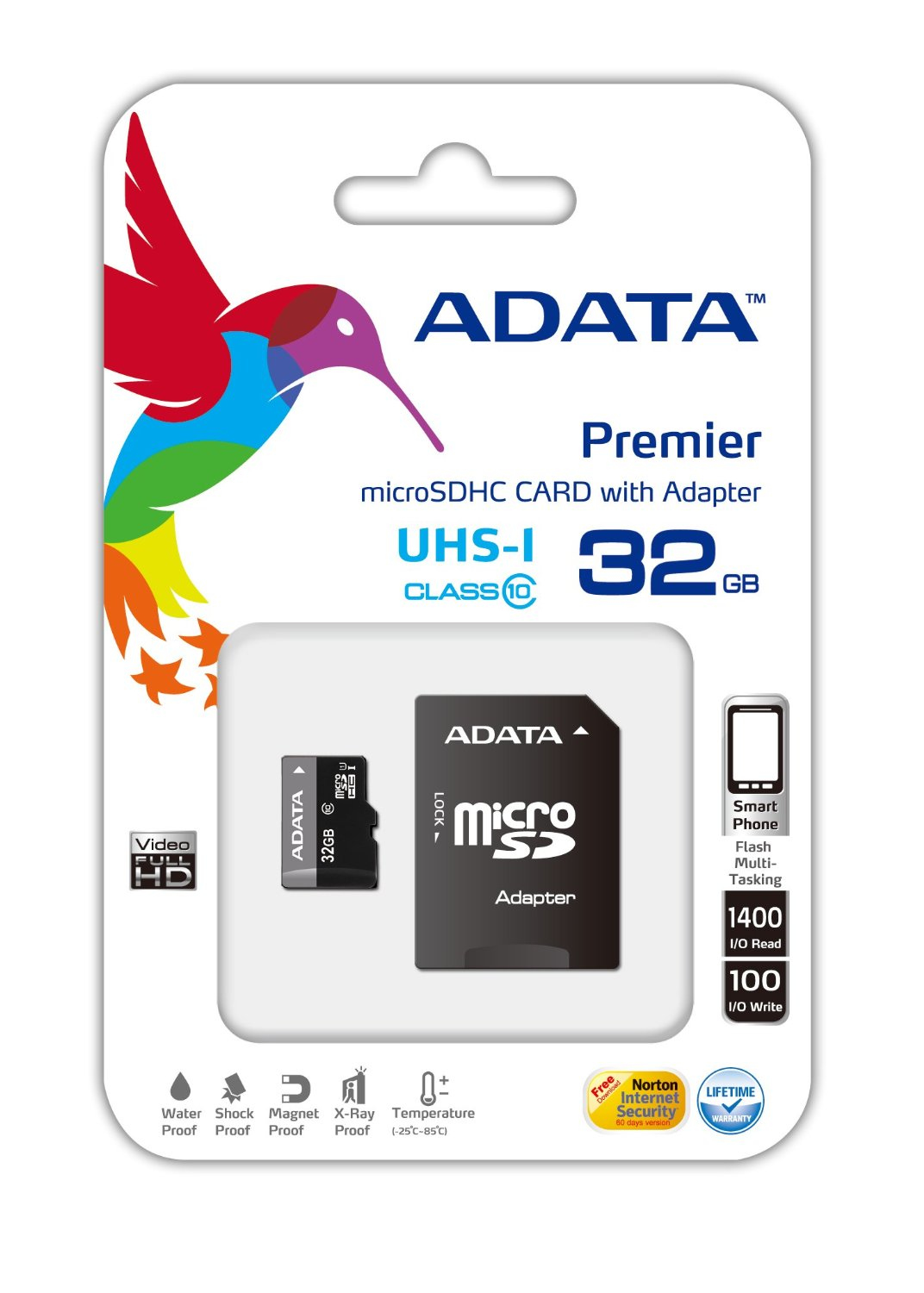 ADATA Premier microSDHC Memory Card - 32GB Includes Adapter - UHS-I