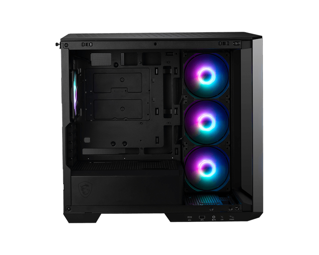 MSI MAG PANO M100R PZ Micro Tower Gaming Case for mATX/ITX Tempered Glass with 4x ARGB Fans CPU Cooler Support Upto 175mm GPU Support Upto 390mm 5x PCI Slot 360mm Radiator Supported Front I/O: 2x USB HD Audio