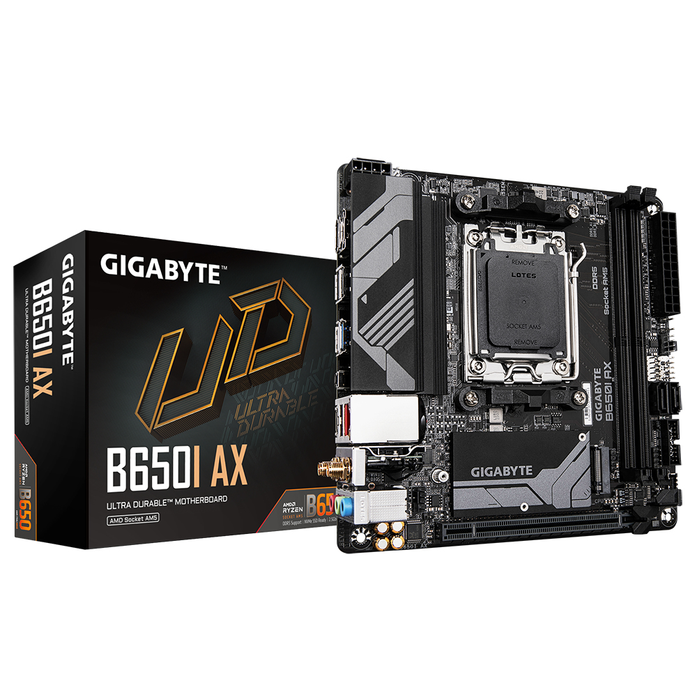 Gigabyte B650I AX ITX Motherboard For AMD Ryzen 7000/8000/9000 Series CPUs - AMD B650 Chipset - M.2 1x Internal USB 3.2 Header - 1 x Internal USB 2.0 Header -  1x Internal Type C Header - 1 x 2.5 GbE DP/HDMI WiFi AX + Bluetooth