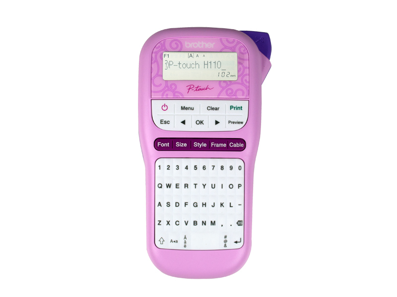 Brother P-touch PTH110PK Label Maker - Pink Durable