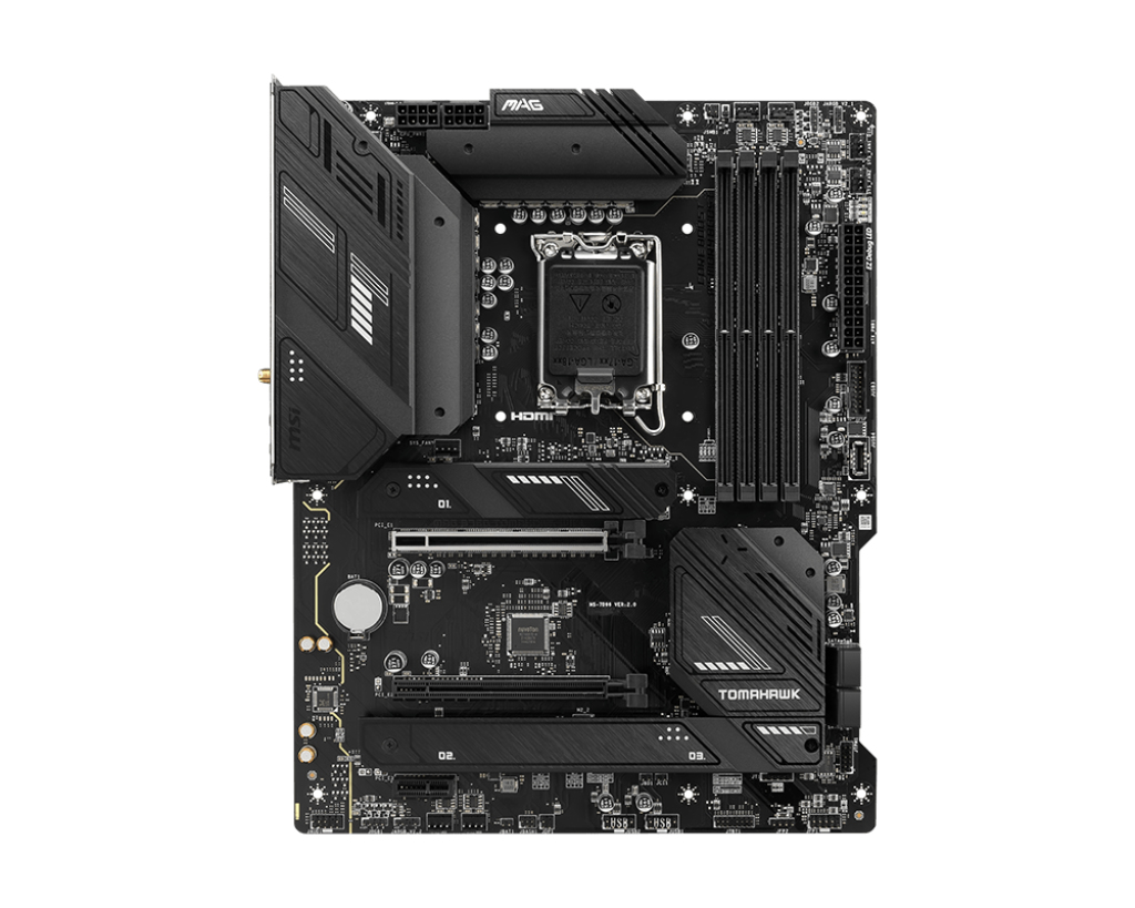 MSI MAG B760 TOMAHAWK WIFI ATX Motherboard Socket LGA1700 B760 Chipset 4x DDR5 Dimm 3x M.2 2x Internal USB 2.0 1x Internal USB 3.2 1x Internal Type-C 1x 2.5 GbE AX WiFi + BT