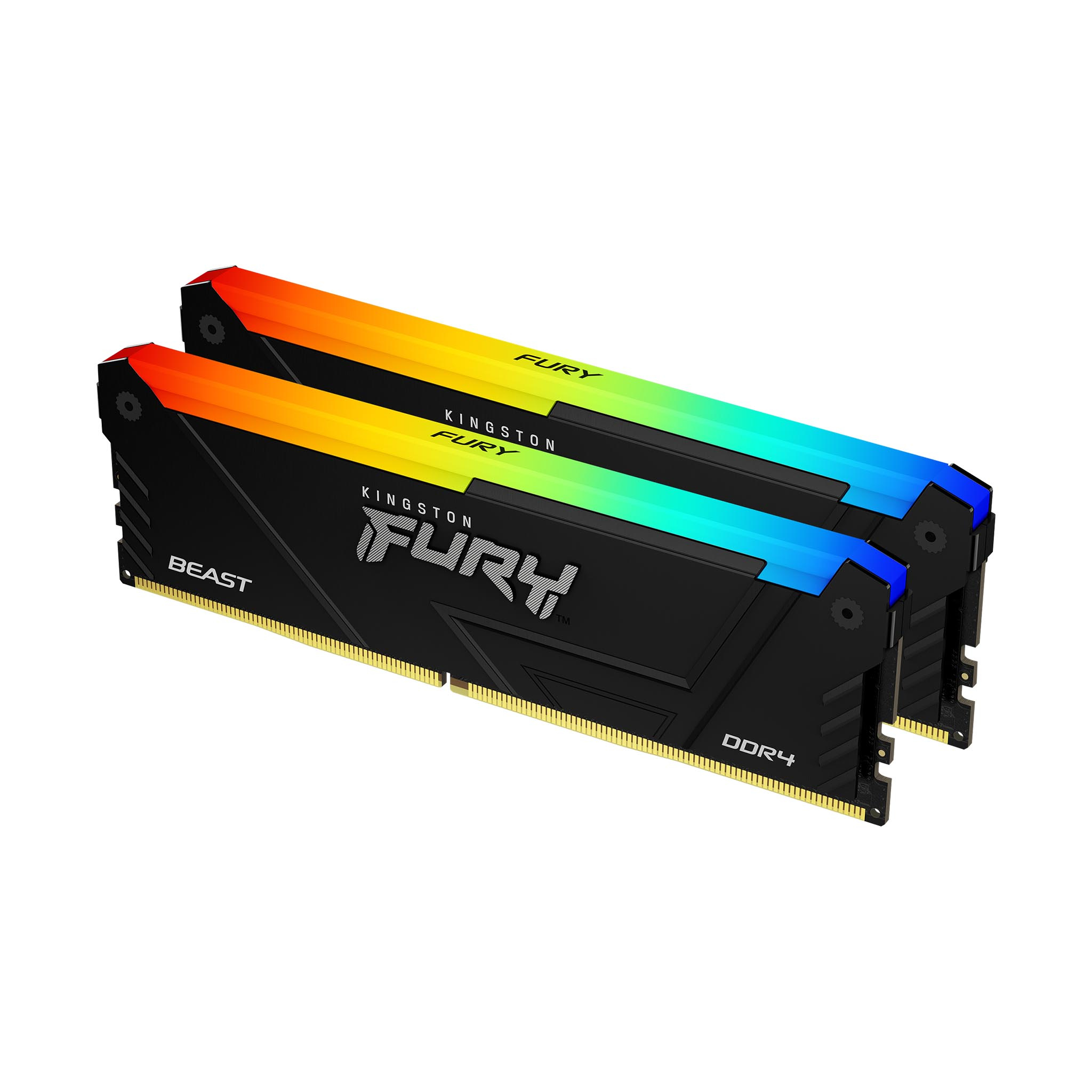 Kingston Fury RGB Beast 32GB DDR4 Desktop RAM Kit - Black 2x 16GB - 3600MHz - CL18 - Intel XMP / AMD Ryzen - KF436C18BBAK2/32