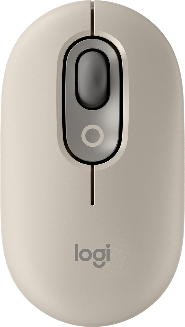Logitech POP Mouse - Mist Sand with emoji