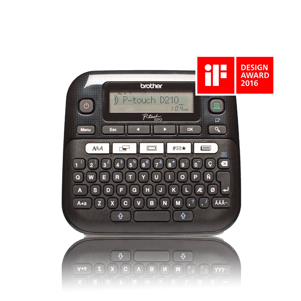Brother PTD210 Handheld Label Maker  Thermal Transfer - 20 mm/s Mono - 180 DPI - Label / Tape - 3.50 mm / 6 mm / 9 mm / 12 mm - LCD Screen - 6 AAA Batteries Supported - White / Grey