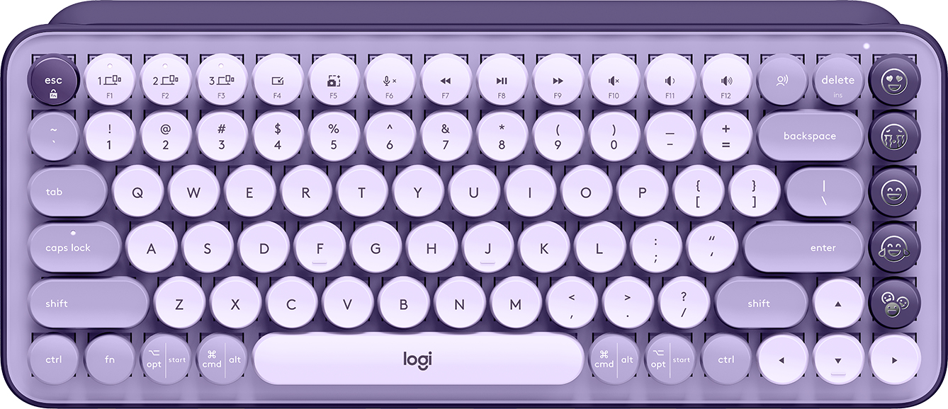 Logitech POP Keys Wireless Mechanical Keyboard with Customizable Emoji Keys - Lavender