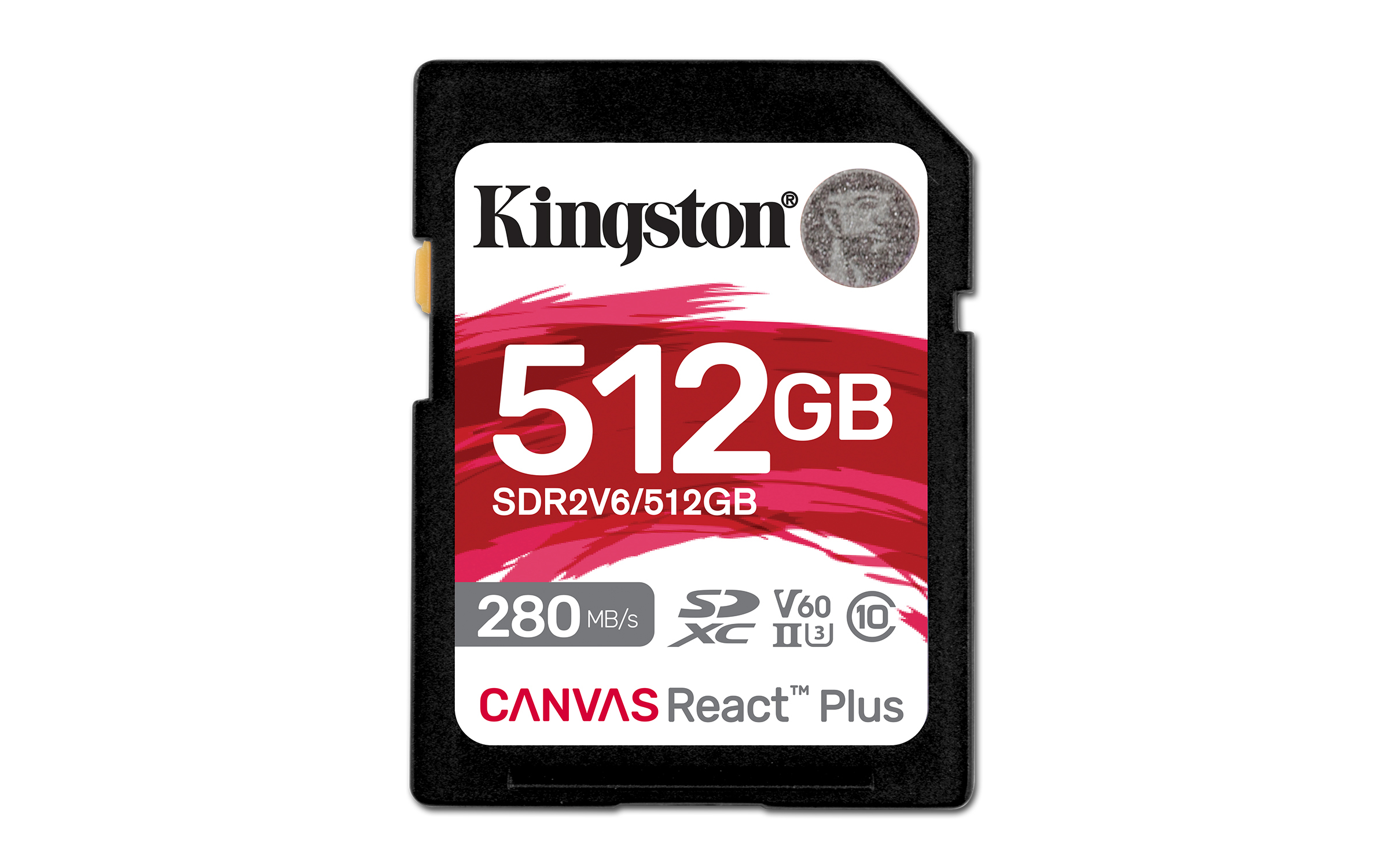 Kingston Canvas React Plus SDXC Memory Card - 512GB UHS-II - U3 - V60 - Read up to 280MB/s - Write up to 150MB/s - for DSLRs / Mirrorless Cameras & 4K Video Production
