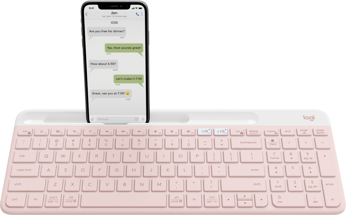 Logitech K580 Slim Multi-Device Wireless Keyboard - Rose