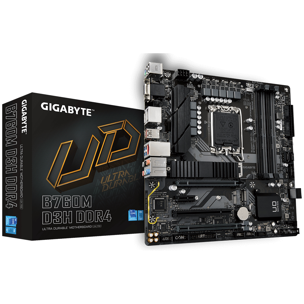 Gigabyte B760M D3H DDR4 mATX Motherboard For Intel 12th/13th  Gen LGA1700 - B760 Chipset - 4x DDR4 Dimm - 2x M.2 - 1x Internal USB 3.2 - 2x Internal USB 2.0
