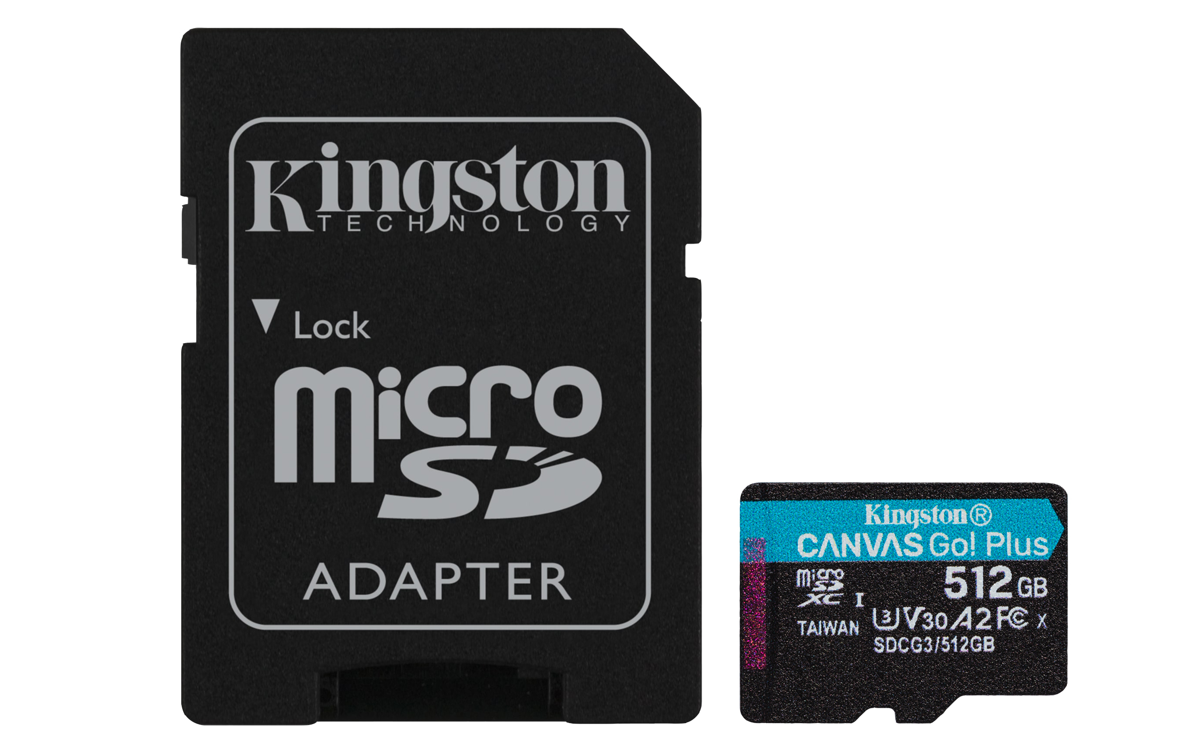 Kingston Canvas Go Plus microSDXC Memory Card - 512GB UHS-I - Class 10 - U3 - V30 - A2 - Read up to 170MB/s - Write up to 90MB/s - for Android Mobile Devices / Action Cams / Drones / 4K Video Production