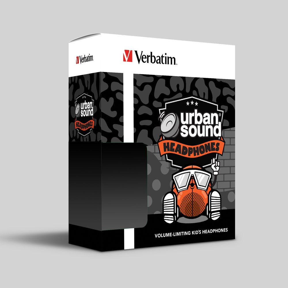 Verbatim Urban Sound Wired Headphones for Kids - Black Volume Limited