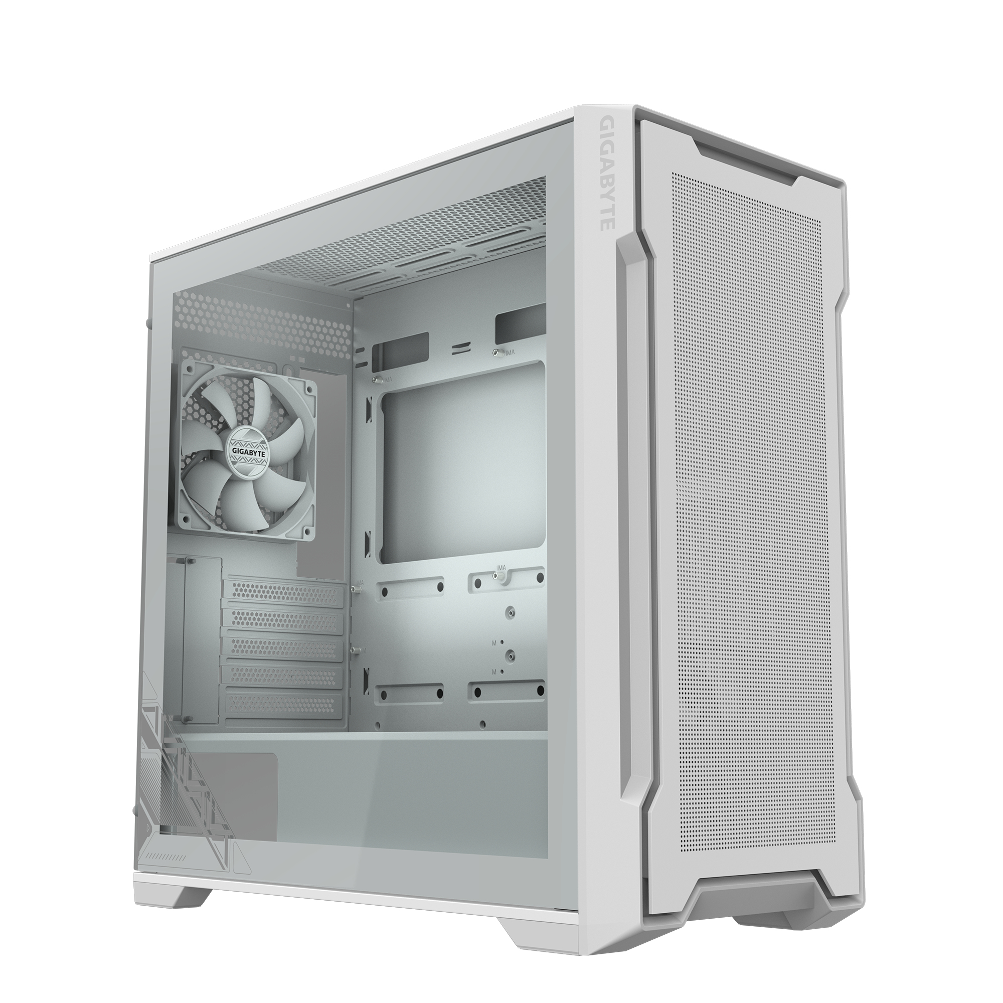 Gigabyte C102G White Mini Tower Gaming Case for MATX/ITX Tempered Glass CPU Cooler Supports Upto 165mm GPU Supports Upto 410mm 360mm Radiator Supported Front: 2X USB  HD Audio No PSU