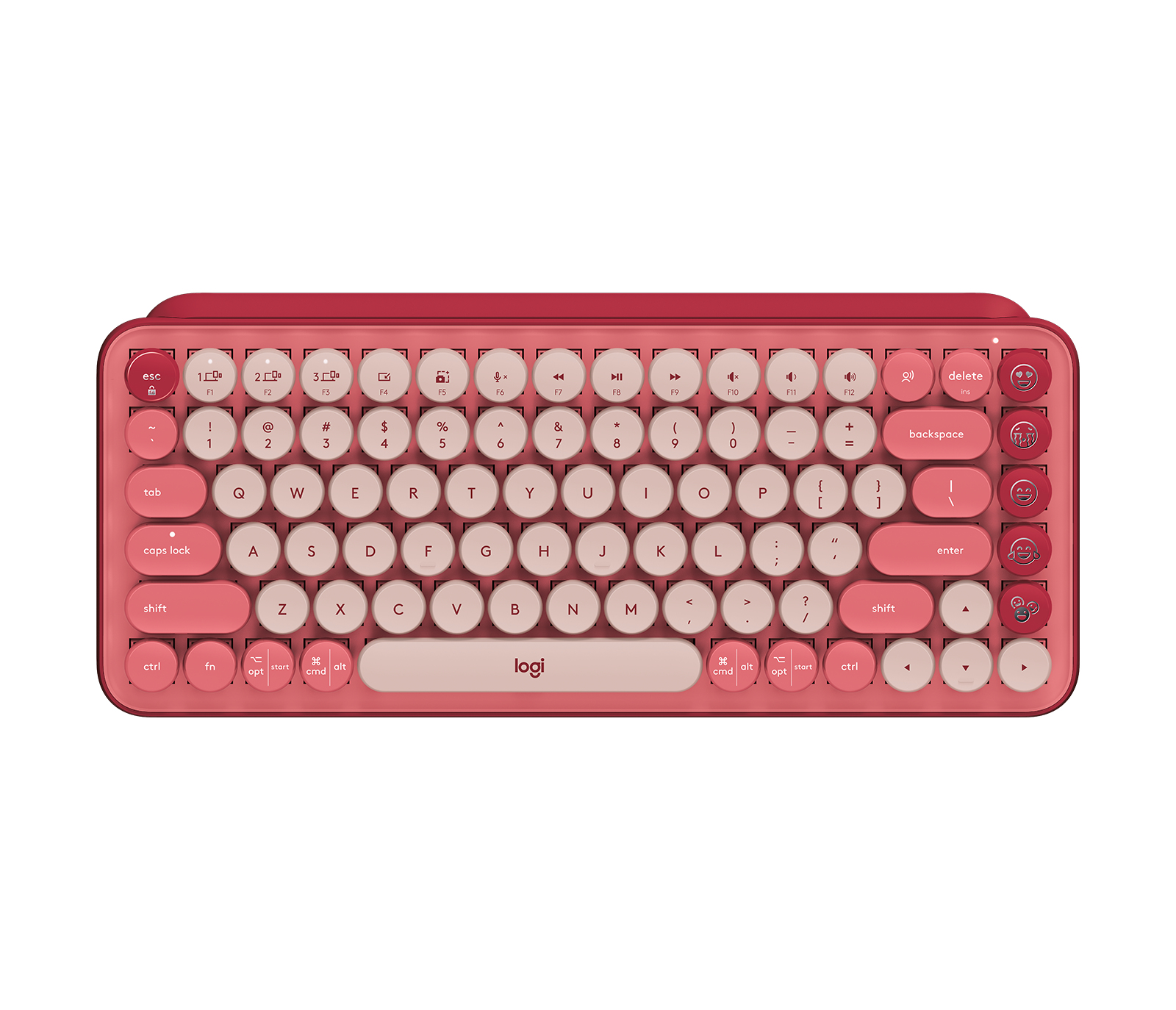 Logitech POP Keys Wireless Mechanical Keyboard with Customizable Emoji Keys - Heartbreaker Rose