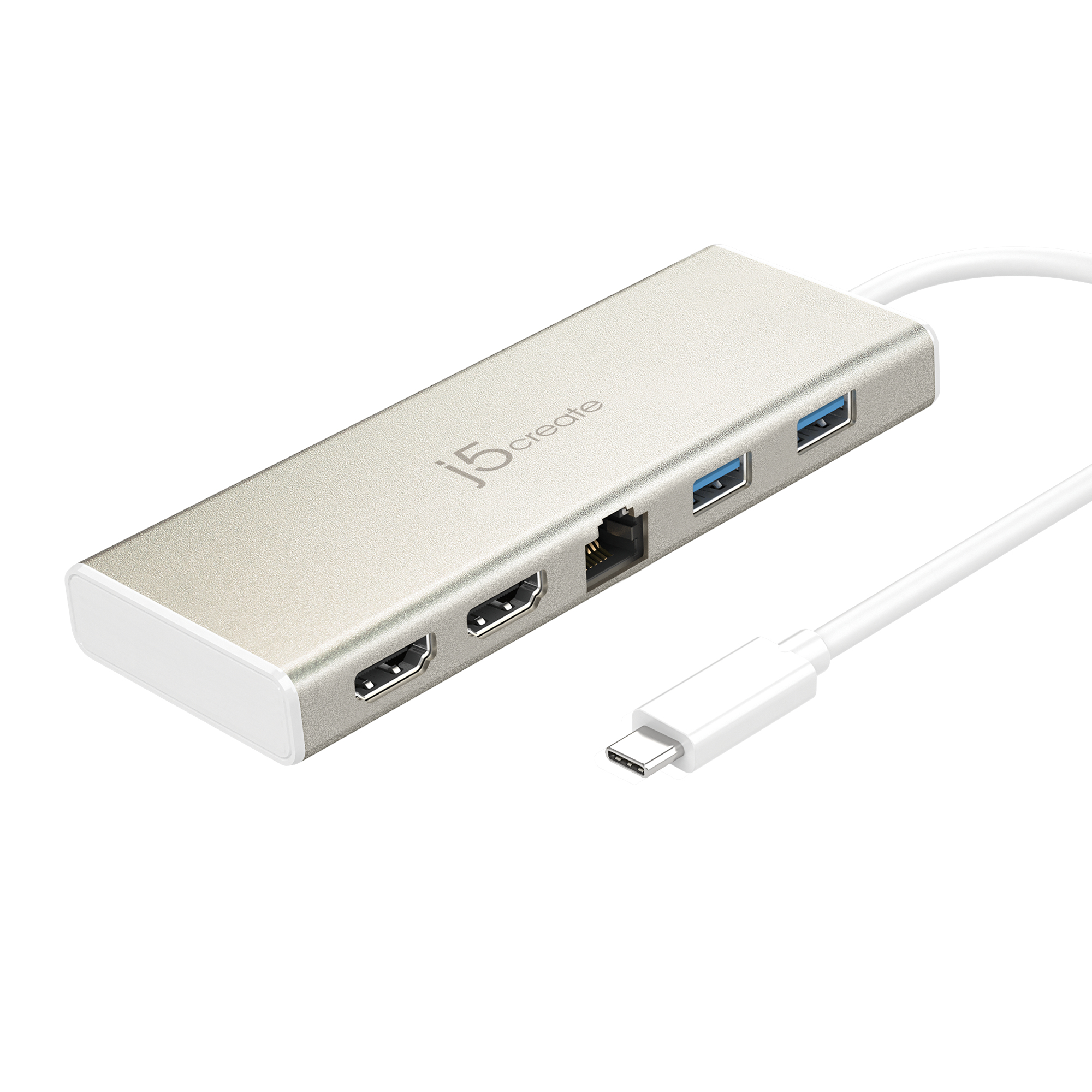 J5create USB-C 3.1 Dual HDMI Power Delivery Mini Docking Station 2x HDMI Output With Up to 1x 4K 1x 2K 2x USB3.0 1x Gigabit Ethernet