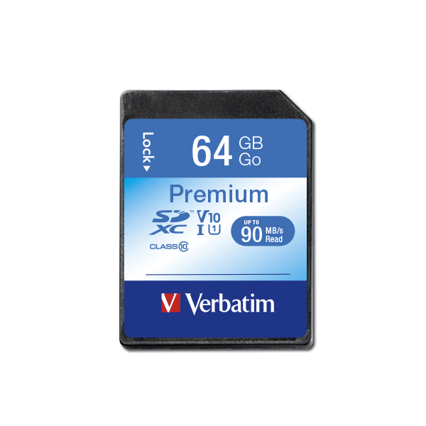 Verbatim 44024 SDXC Memory Card - 64GB Class 10 - UHS 1