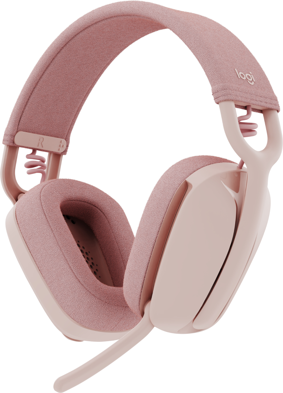 Logitech Zone Vibe 100 Headset - Rose Lightweight - Multipoint - Bluetooth