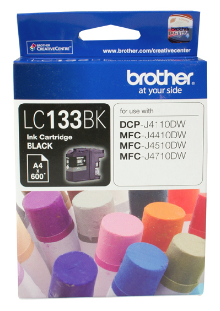 Brother LC133BK Ink Cartridge Black Yield  600 pages for Brother DCPJ152W DCPJ4110DW MFCJ4510DW MFCJ470DW MFCJ4710DW MFCJ6520DW MFCJ6920DW MFCJ870DW Printer