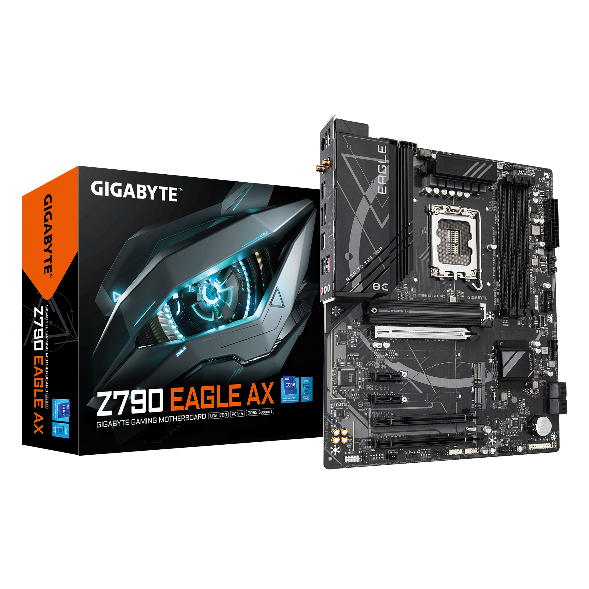 Gigabyte Z790 EAGLE AX ATX Motherboard Socket LGA1700 - Z790 Chipset - PCIe 5.0 - 4x DDR5 Dimm  - 2x Internal USB 2.0 Header - 1x Internal USB 3.2 Header - 1x Internal Type C Header