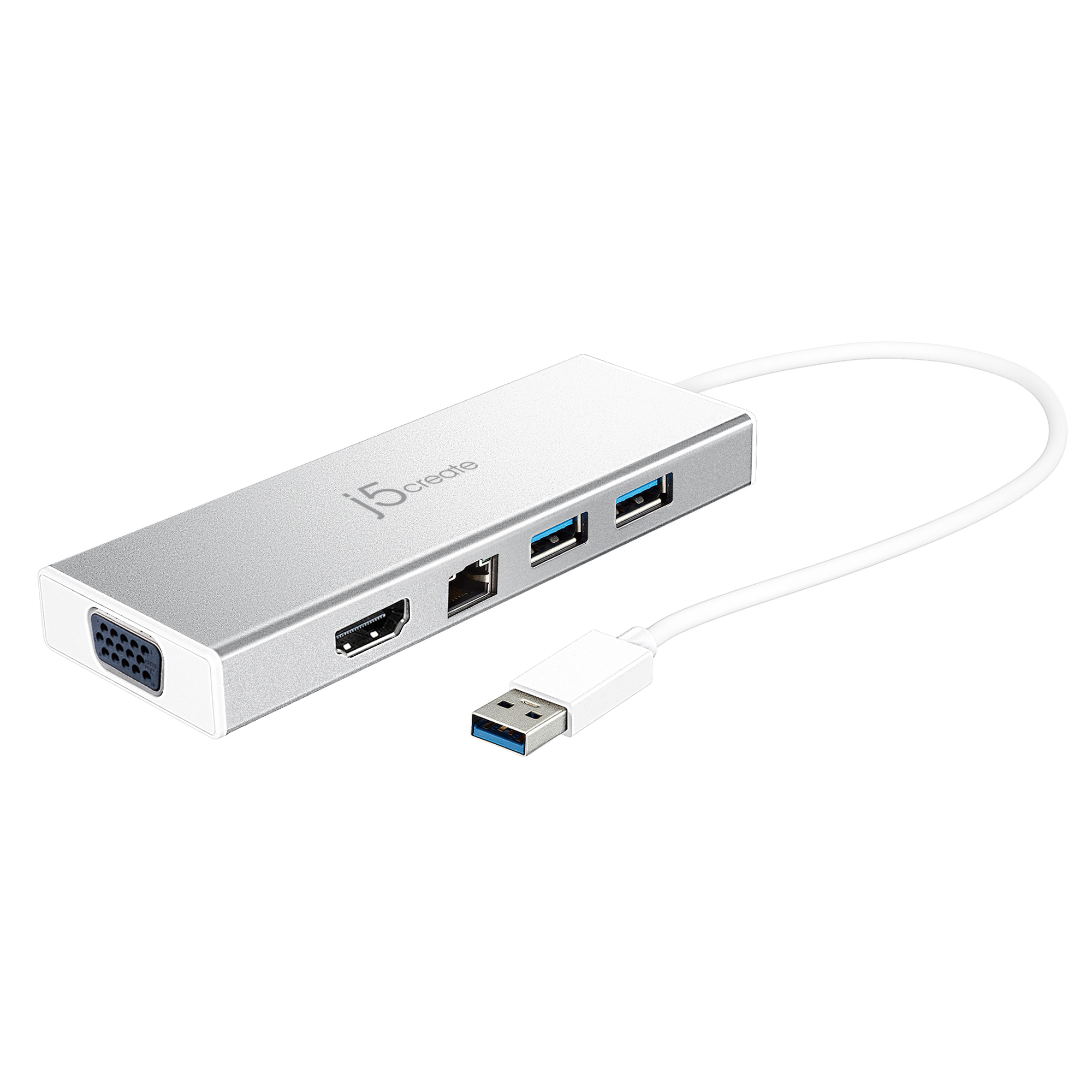 J5create USB 3.1 Dual Display Mini Docking Station 1x HDMI 1x VGA 1x Gigabit Ethernet 2x USB 3.0
