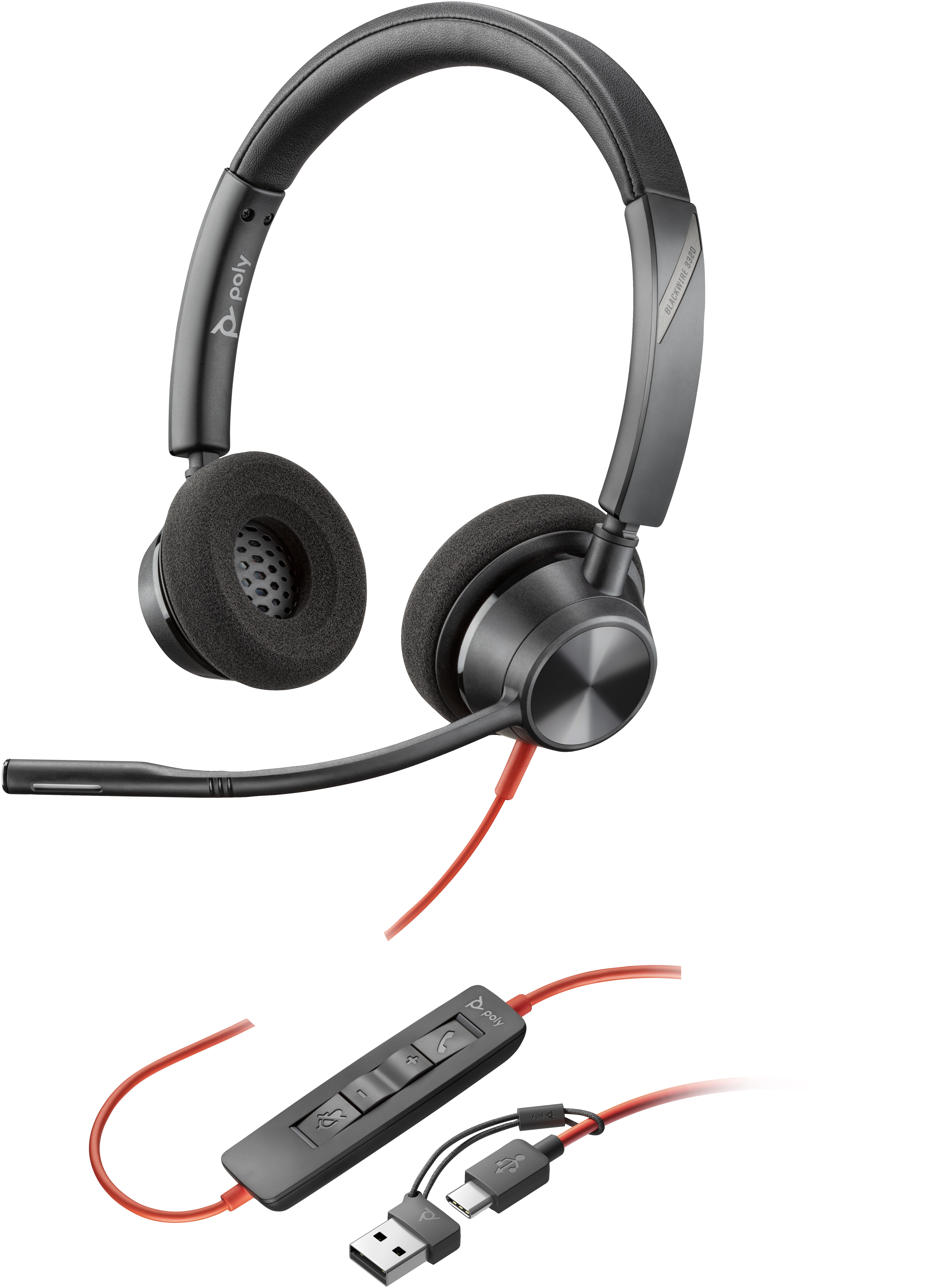 Poly BW 3320 Stereo USB-C HS +USB-C/A