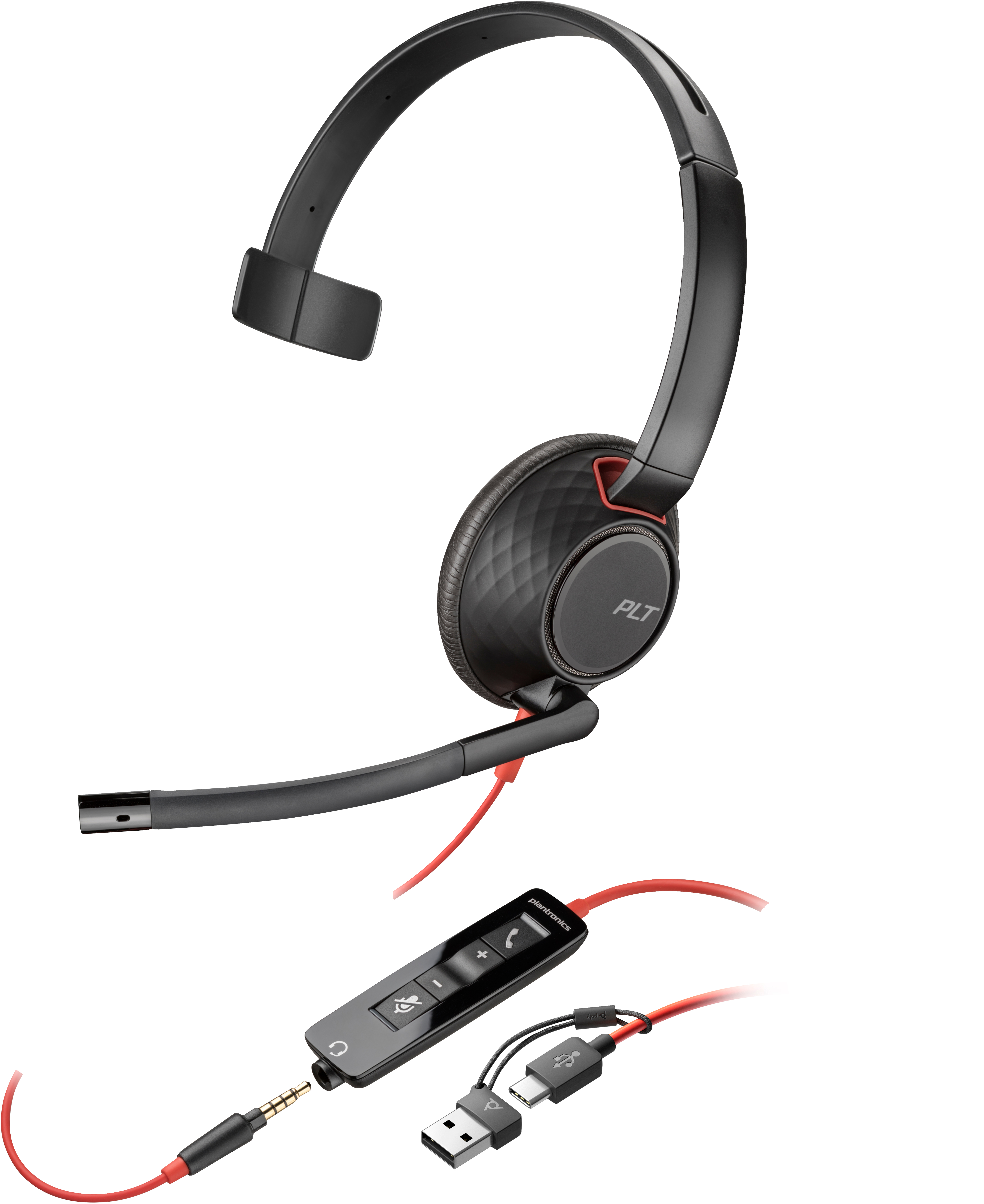 Poly Blackwire 5210 Monaural USB-C Headset +3.5mm Plug +USB-C/A Adapter - while stock last