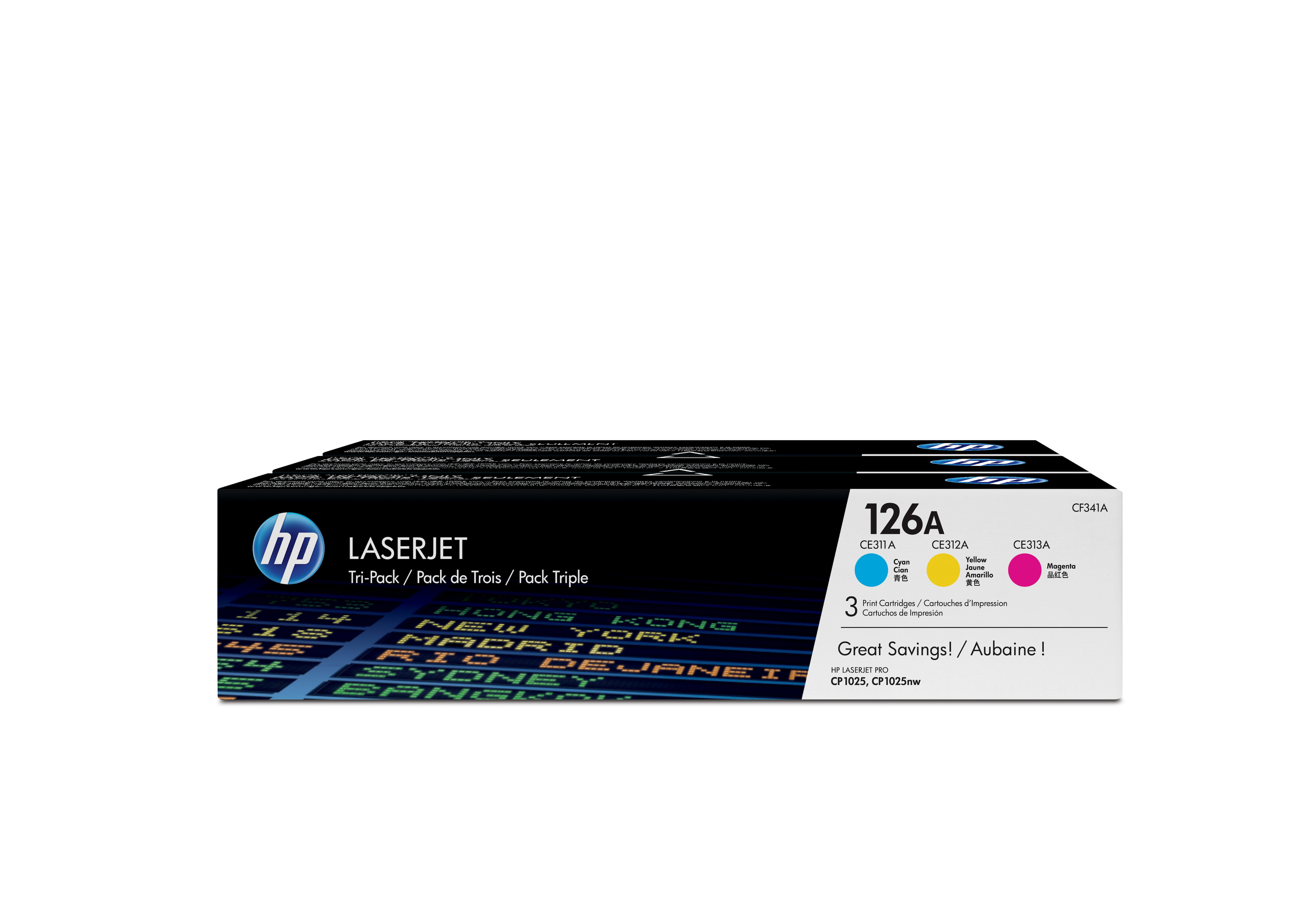 HP 126A CMY Tri-pk Ton CF341A