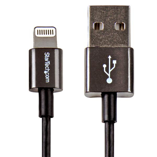 1m Metal Lightning to USB Cable - Black