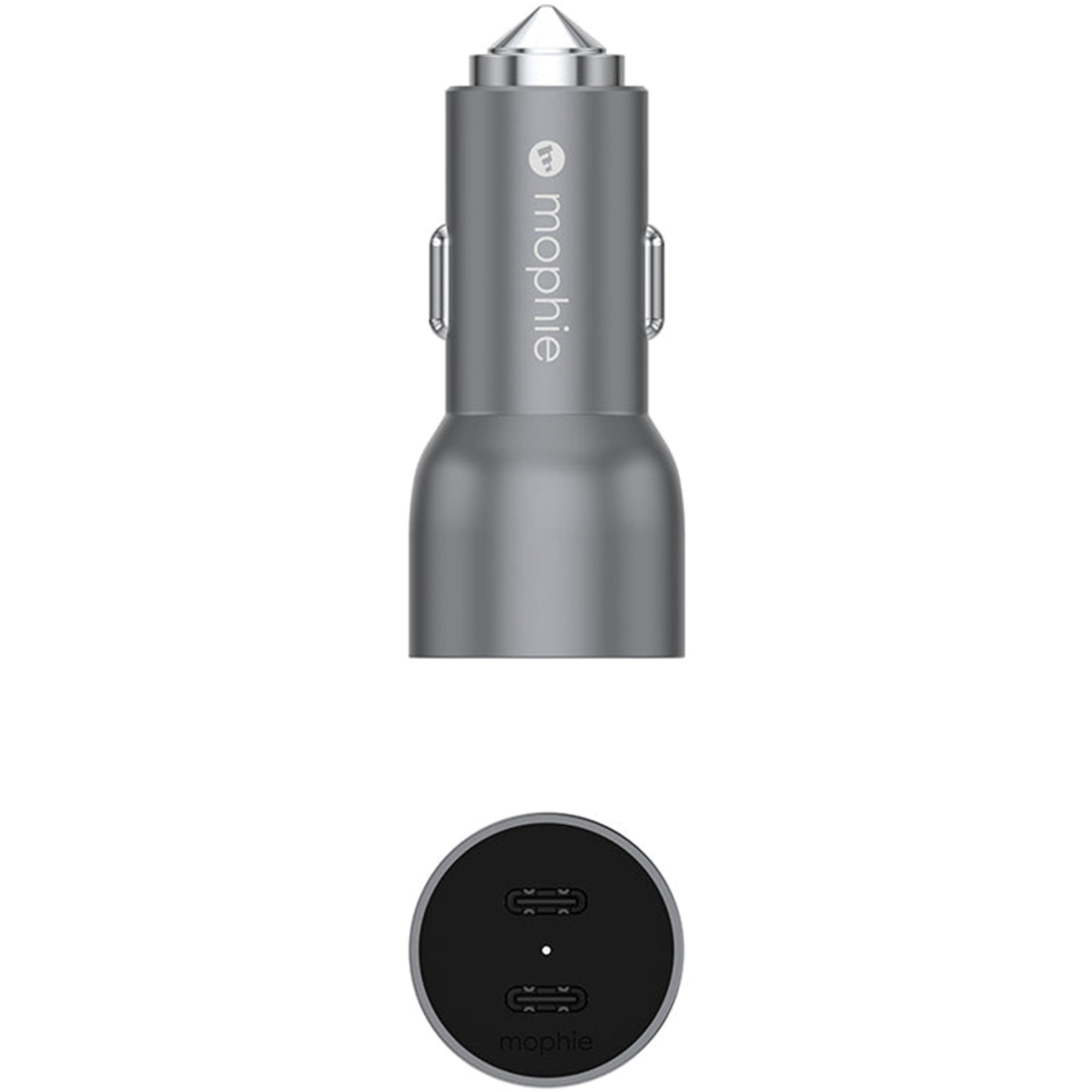Mophie USB-C 40W Dual Type-C PD Fast Car Charger - Space Gray