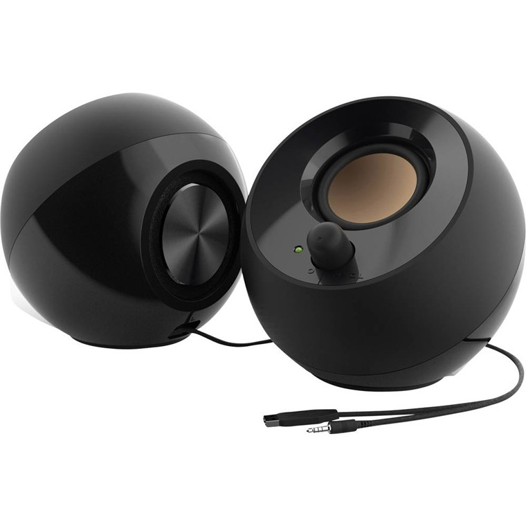 Creative Pebble 2.0 Modern USB-Powered Desktop Speakers - Black
