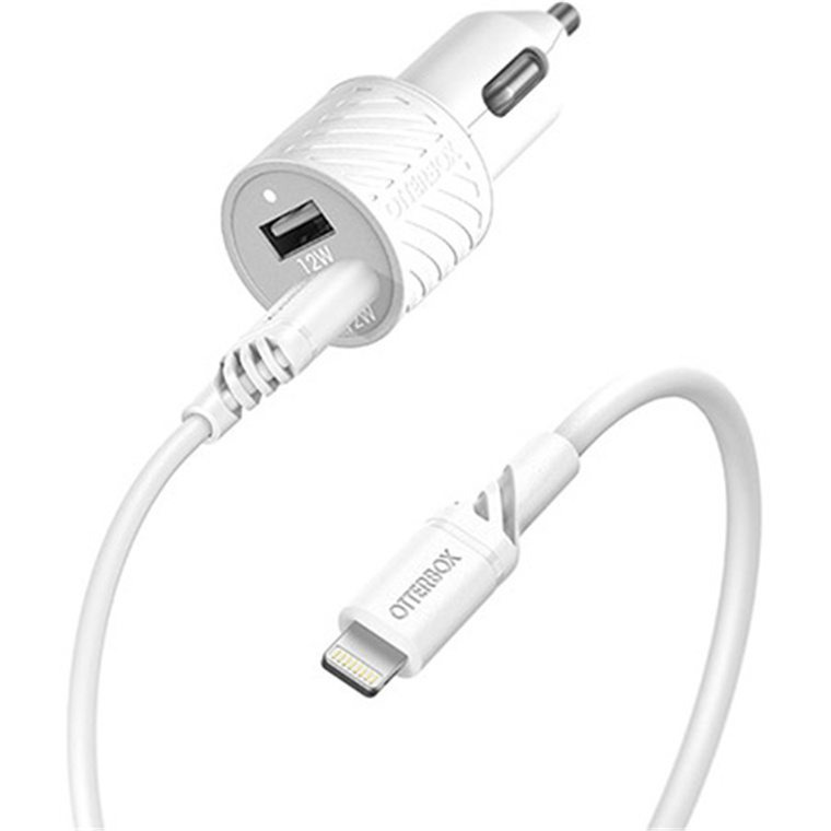 OtterBox Charging Kit, 2 Port Car Charger USB-A 12W + USB-A to Lightning 1M Cable -  Cloud Dream    