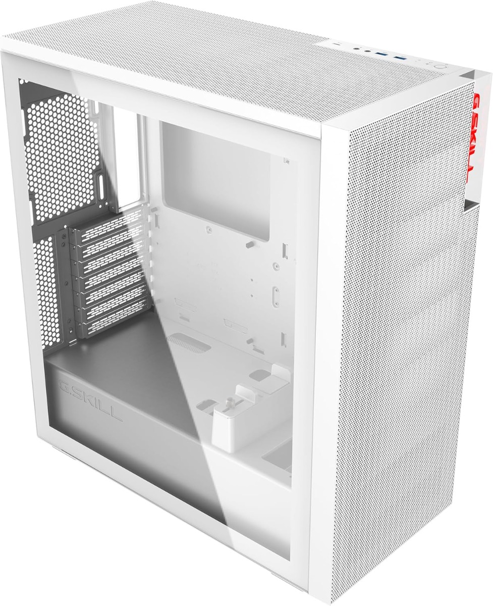 G.SKILL MD2 Mid Tower Case Support ATX  MATX MINI ITX Tempered Glass WhiteCPU Cooler up to 170mm  GPU Upto 395mm 240/280/360mm AIO Radiator SupportedFront I/O: 2 X USB HD Audio