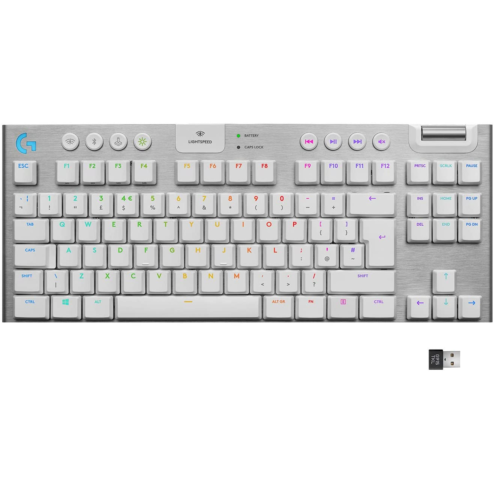 Logitech G915 TKL LIGHTSYNC Wireless RGB Mechanical Gaming Keyboard -  White Tactile                